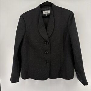 LeSuit Womens 18 Black Two Piece Jacket & Pencil Skirt Suit Set Lining